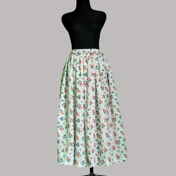 Silk Embroidered Midi Skirt | 12-16