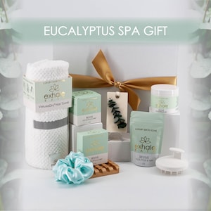 Eucalyptus Spa Gift Set • Birthday Gift Box • Self Care Package for Her • Self Care Gift for Girlfriend • All Natural Bath Gift for Women