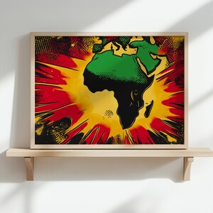 Impression Afrique de style pop art aux couleurs du Mali - Poster mural moderne inspiré des bandes dessinées