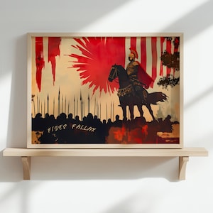 Manifesto di propaganda d'epoca Fides Fallax - Arte murale delle legioni romane, stampa di guerra storica, decorazione dell'antica Roma, opera d'arte di storia militare