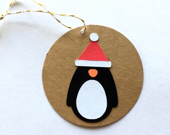 Penguin Santa Gift Tags (set of 6)