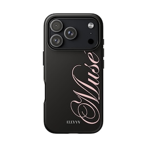 Muse Script Phone Case | Black & Pink Phone Case