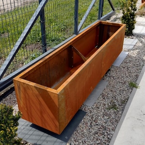 Jardinera modular de acero corten, 45x100xH55 cm