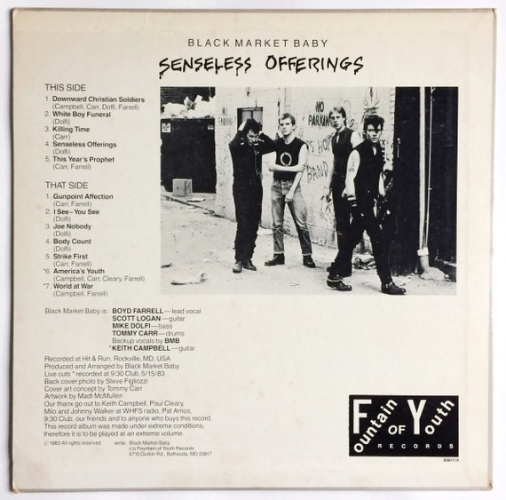 BLACK MARKET BABY - Senseless Offering Lp 1983 Original