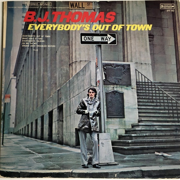 B.J. THOMAS - Everybody's Out Of Town Lp 1971 Original Vintage Vinyl Record Album