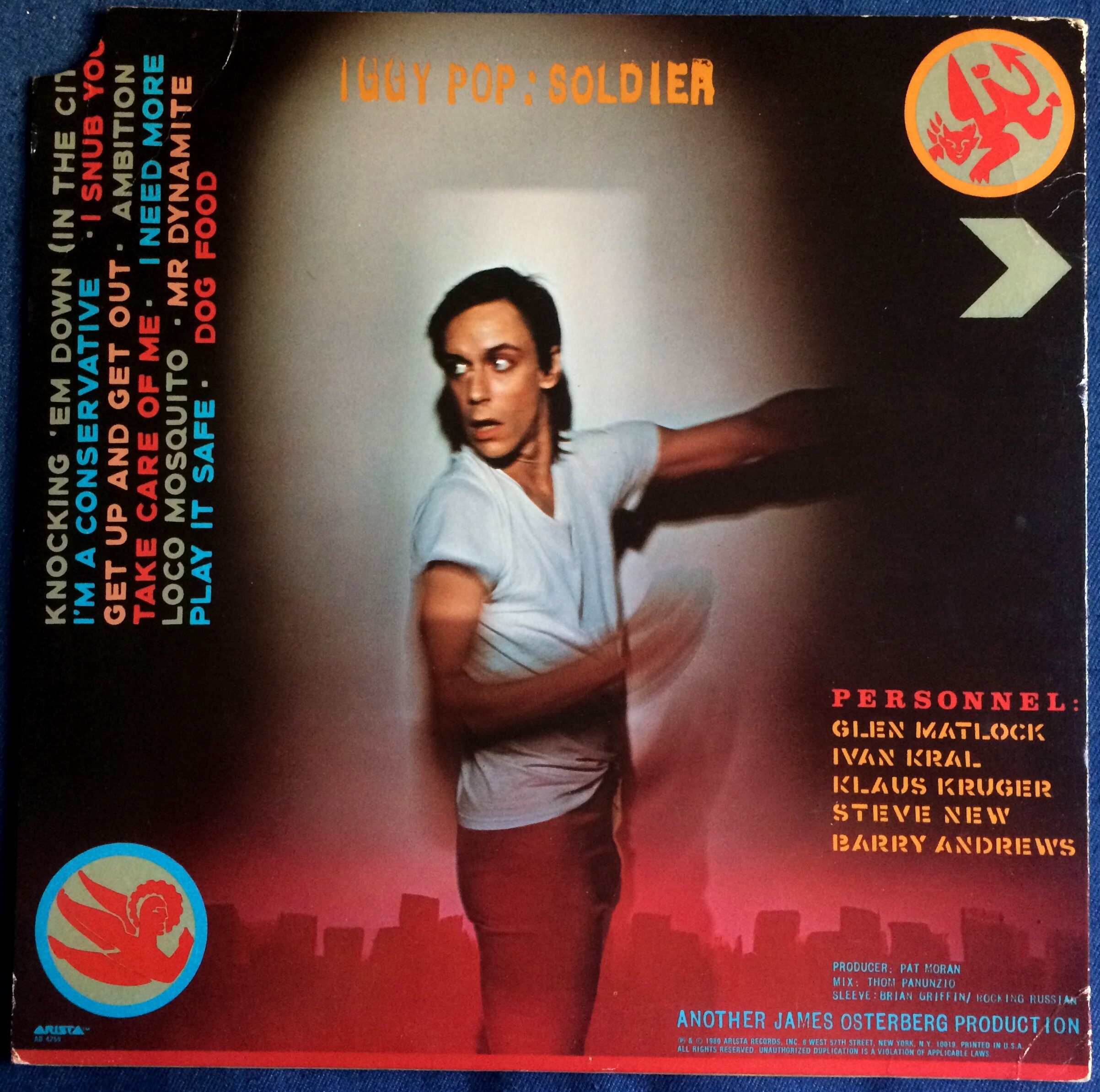 Iggy Pop / Soldier レコード Iggy Pop – Soldier – Vinyl (LP, Album), 1980 [r6048236] | Discogs