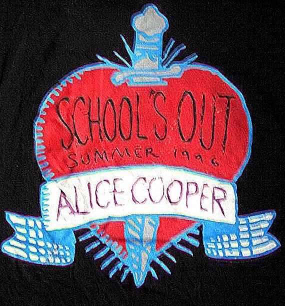 ALICE COOPER Tour Band T-shirt Very Rare Schools Out Lp Logo