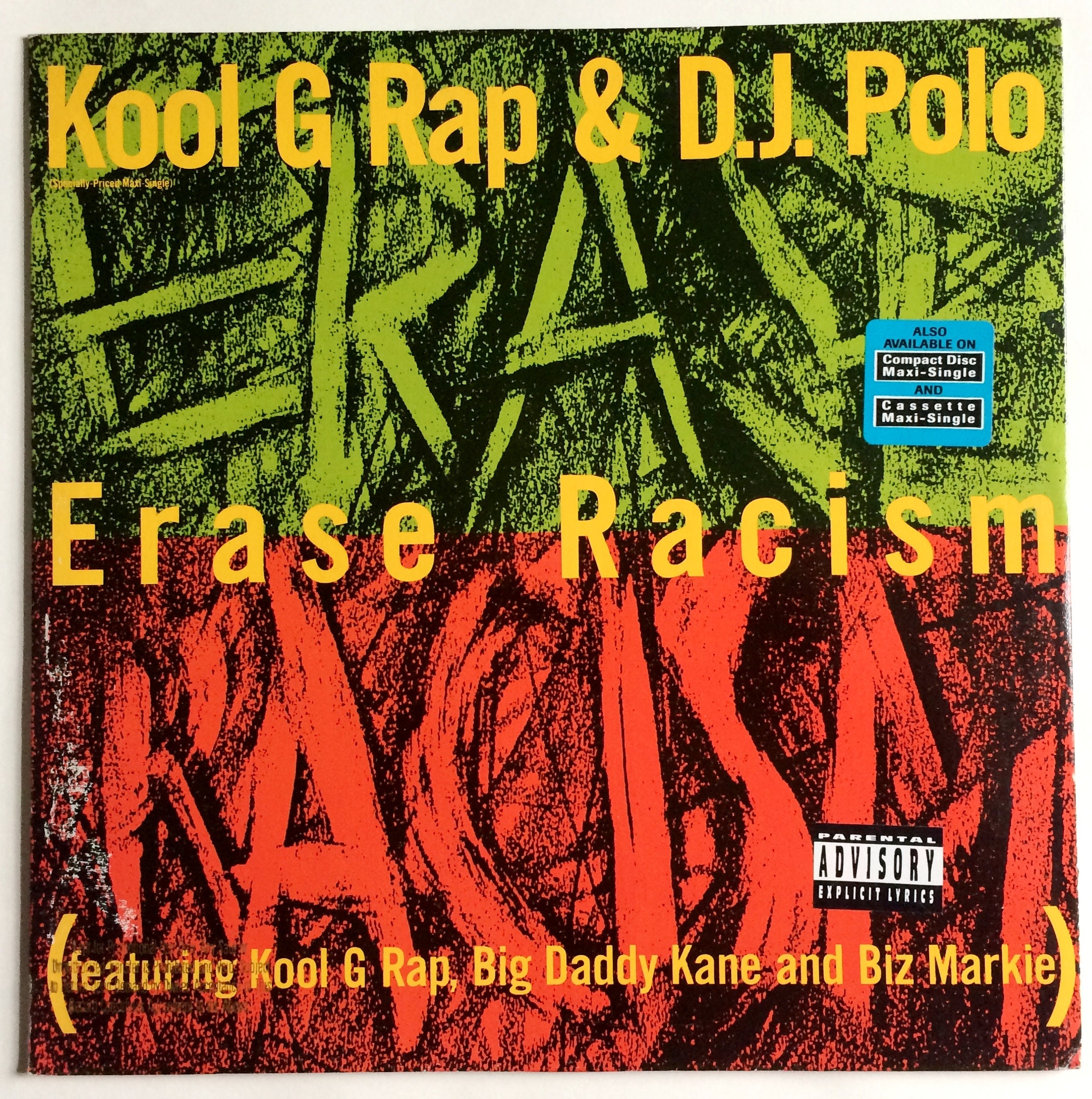 KOOL G RAP & Dj POLO Erase Racism 12 Inch Single 1990 - Etsy