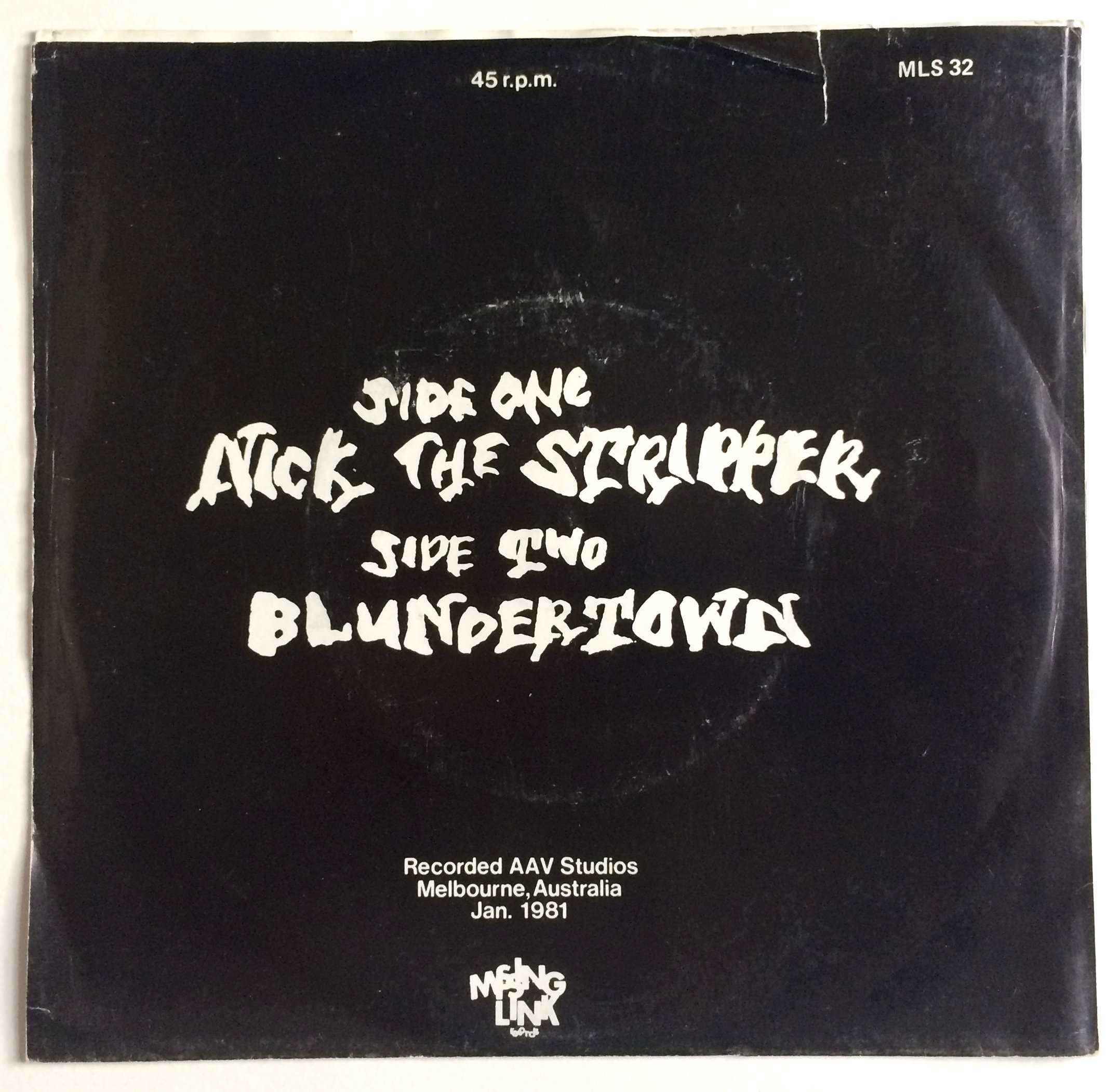 THE BIRTHDAY PARTY - Nick the Stripper 7 Inch Single 1981 Vintage