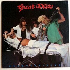 GREAT WHITE - Recovery Live Lp 1987 Original Vintage Vinyl Record Album