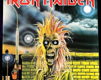Rare Original '84 Heavy Metal Vinyl IRON MAIDEN Powerslave Record
