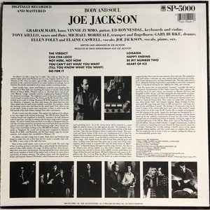 JOE JACKSON Body And Soul LP 1984 Vintage Vinyl Record Album image 2