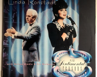 LINDA RONDSTADT - For Sentimental Reasons Lp 1986 With The Nelson Riddle Orchestra Original Vintage Vinyl Record Album