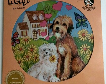 BENJI PICTURE DISC Lp 1974 Kid Stuff Records Original Vintage Vinyl Record Album