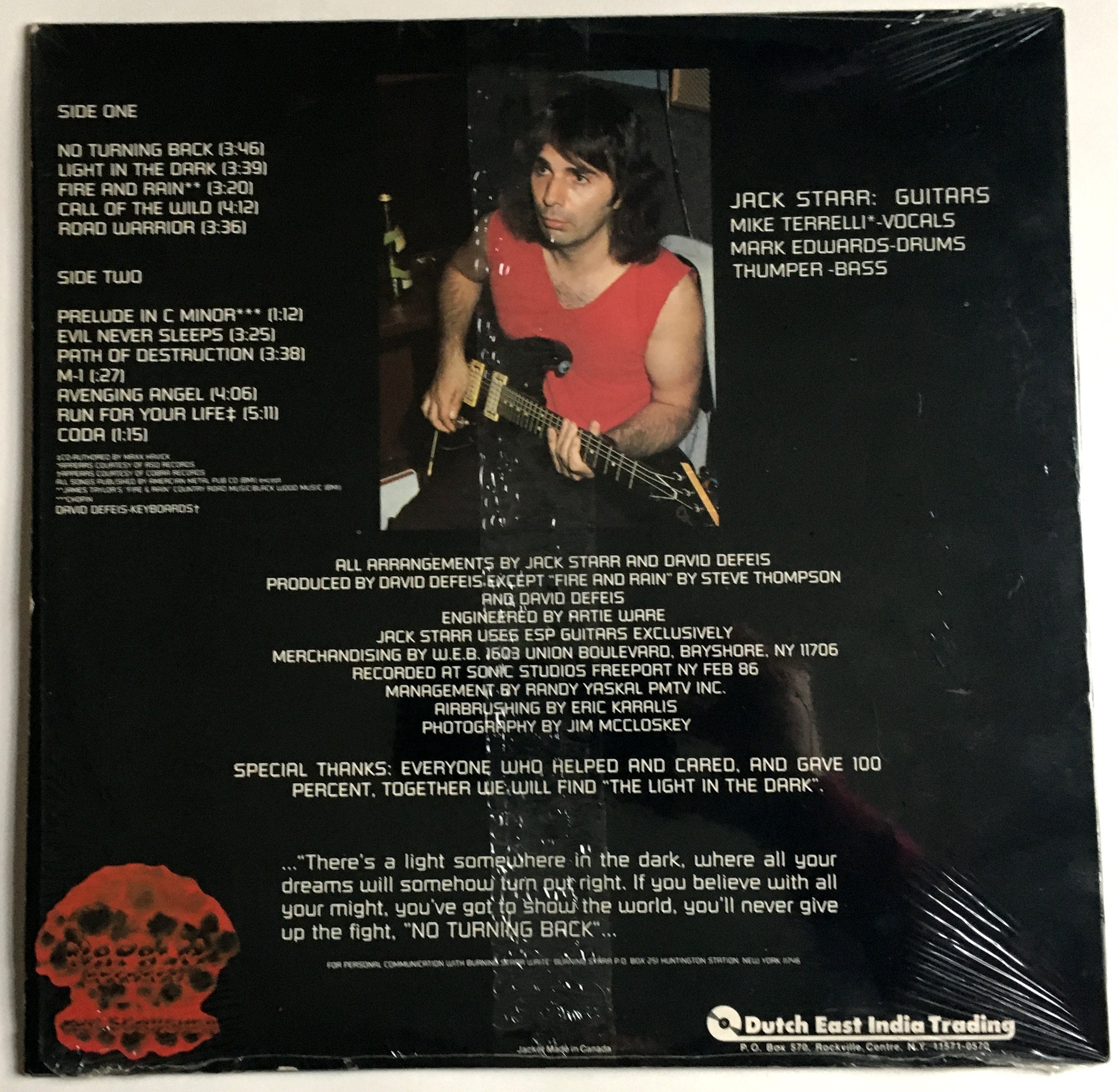 ジャック・スターのバーニング・スター - ノー・ターニング・バック LP 