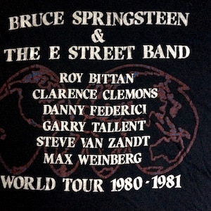 BRUCE SPRINGSTEEN & The E STREET Band Original 1980 - 1981 World Tour T Shirt Size L Large Vintage Band T Shirt