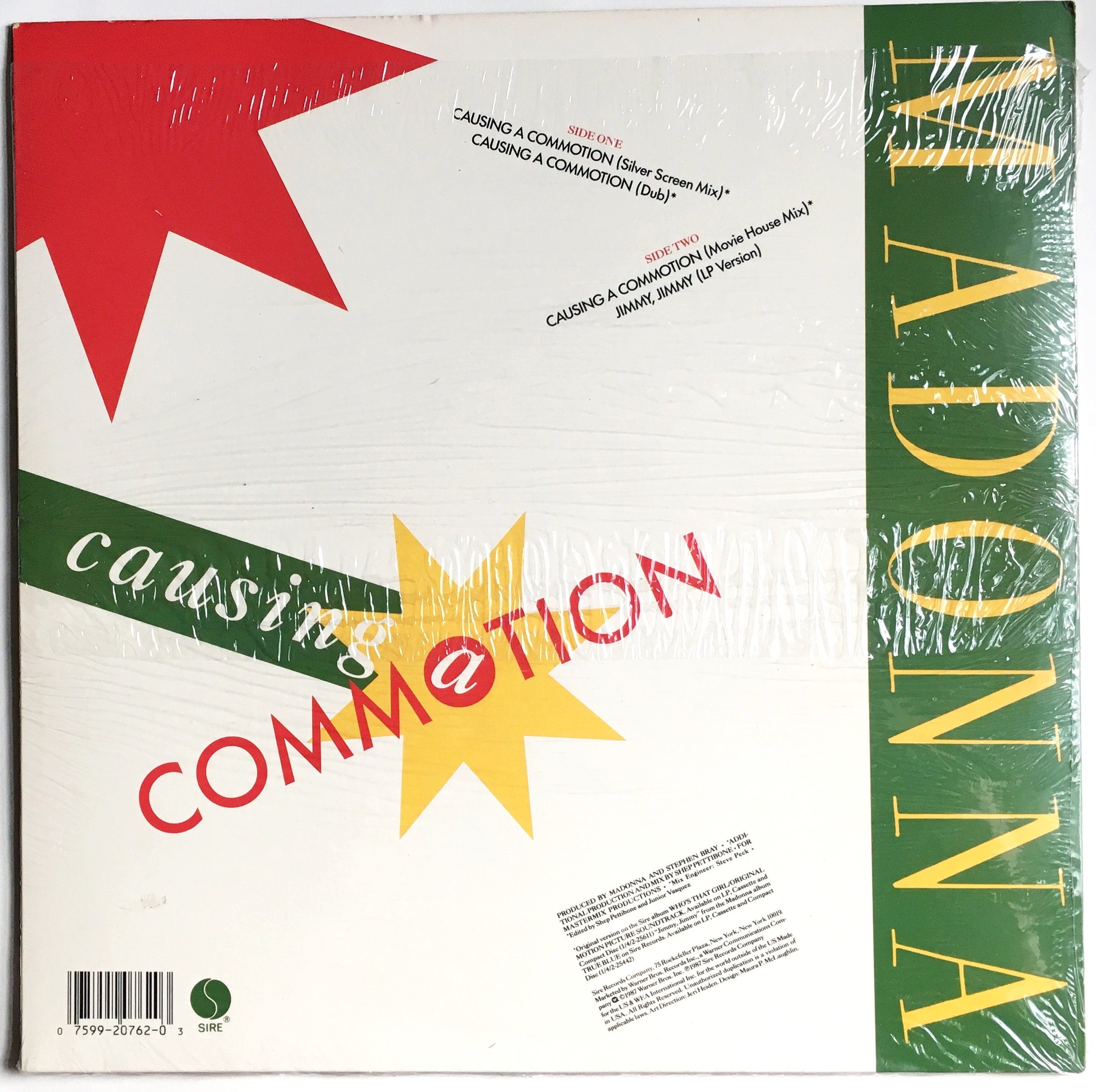 マドンナ　Causing A Commotion　カナダ盤 オリジナル 12” マドンナ - Causing A Commotion 12インチシングルEP 1987 オリジナル