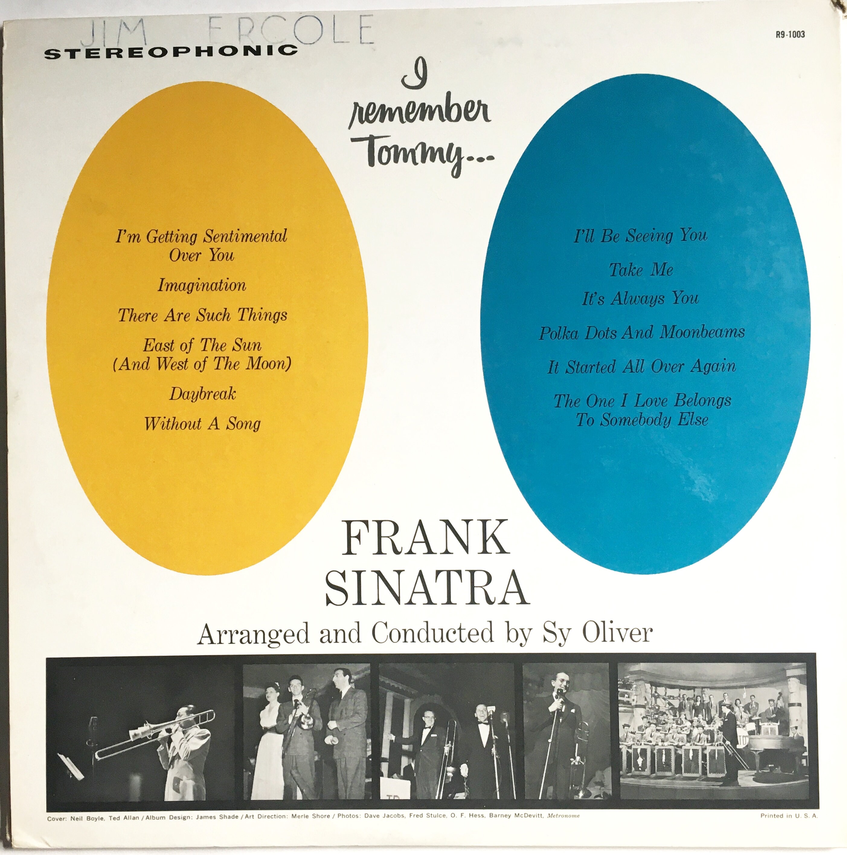 FRANK SINATRA I Remember Tommy Lp Original Vintage Vinyl Record Album