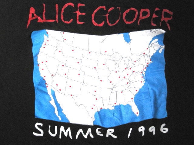 ALICE COOPER Tour Band T-shirt Very Rare Schools Out Lp Logo