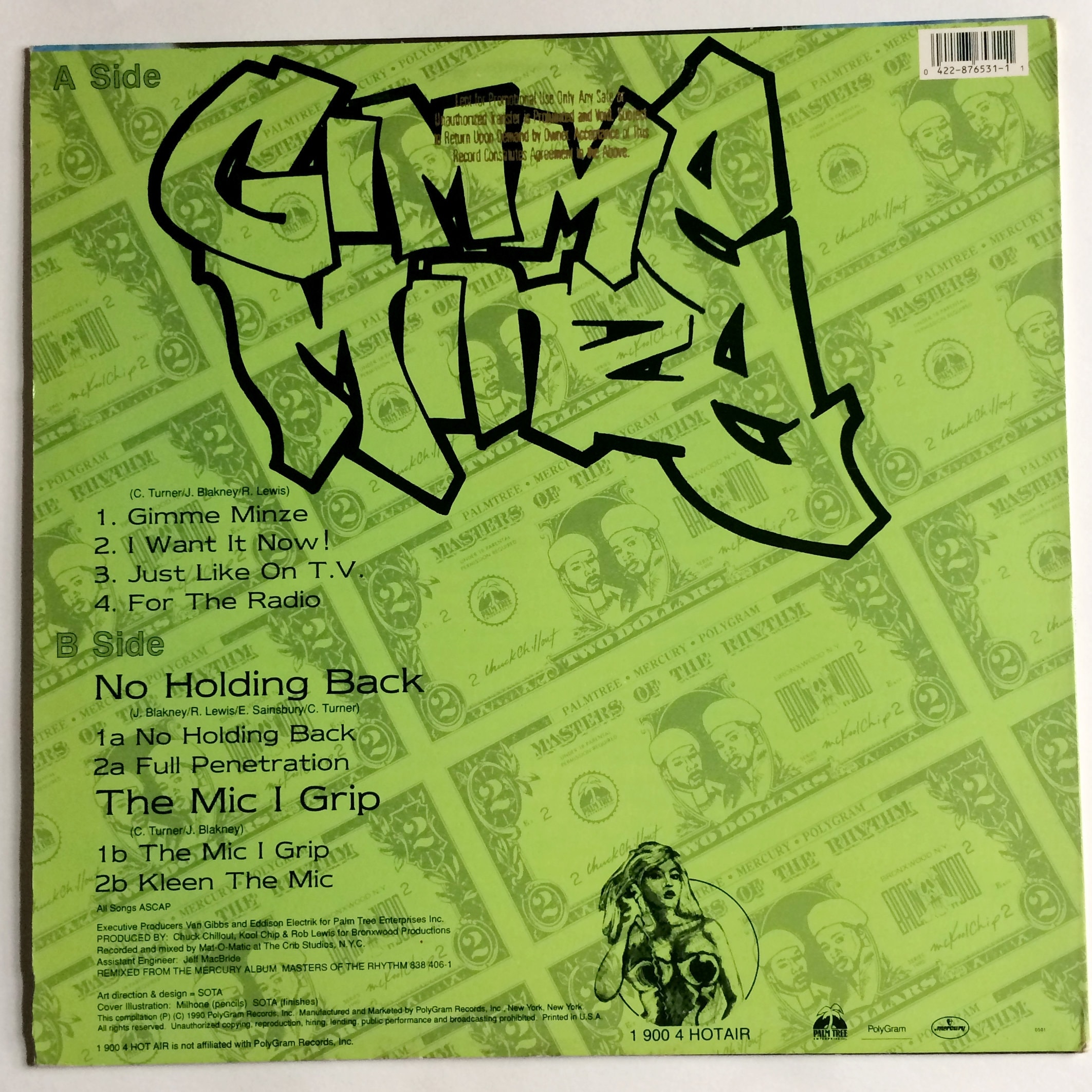 DJ CHUCK CHILLOUT & Kool Chip - Gimme Minze! Lp 1990