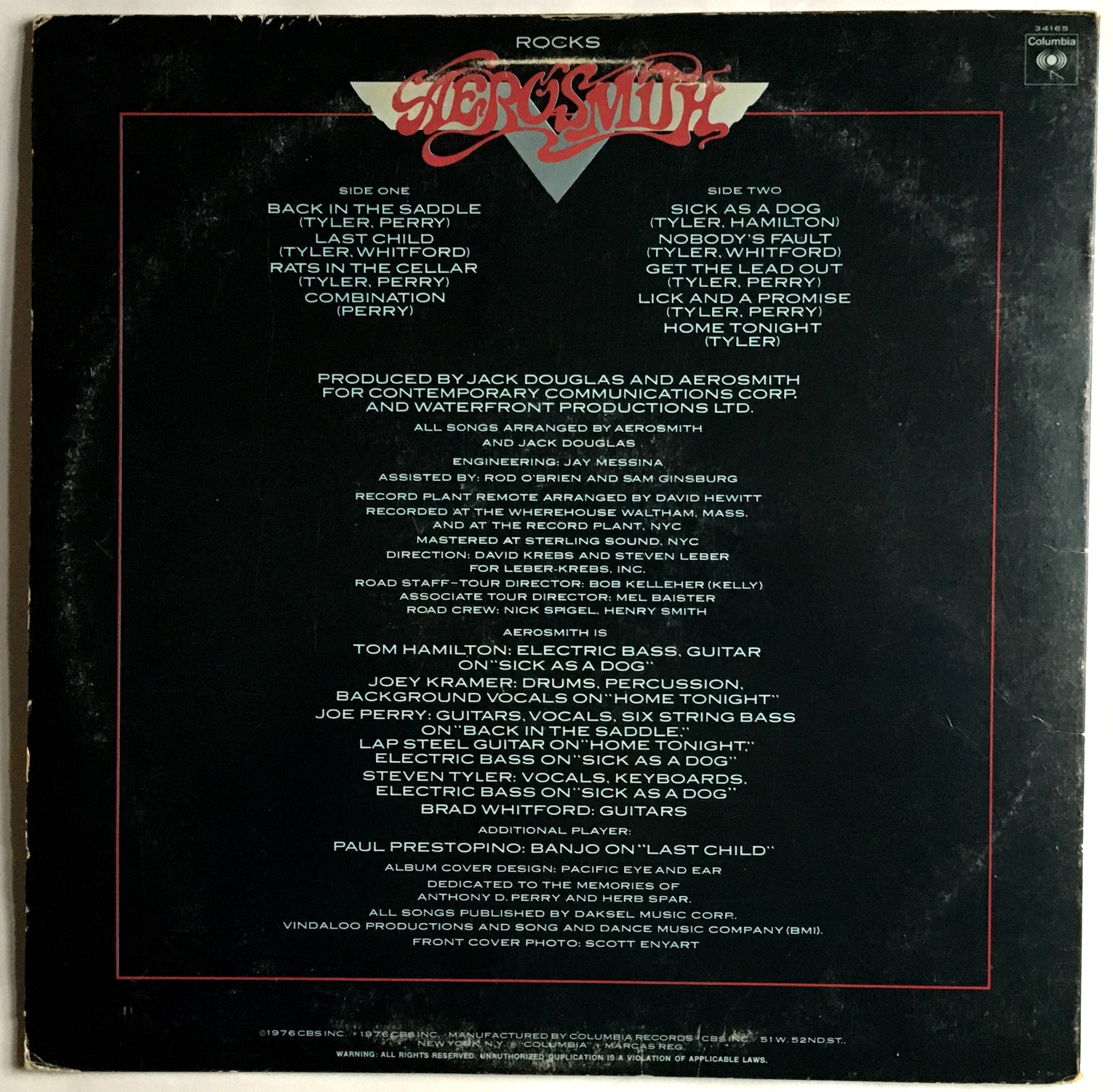 AEROSMITH - ROCKS Lp 1976 Original Vintage Vinyl Record Album - Etsy