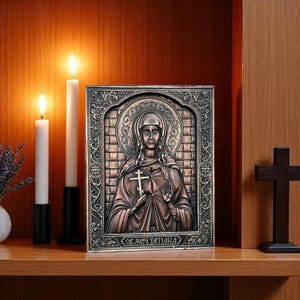 St. Tatiana the Martyr Icon – Orthodox CNC Carved Oak Icon – Religious Wall Art – Handmade Christian Gift – Female Saint Home Decor