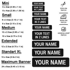Toppa con nome personalizzato – Etichetta ricamata personalizzata / Toppa con gancio e passante, termoadesiva o da cucire per uniformi, zaini, giacche