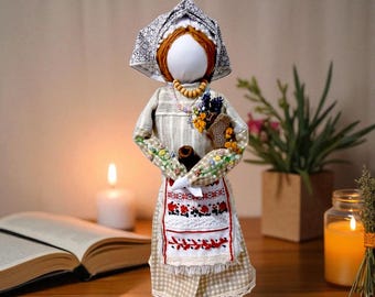 Handmade Ukrainian Motanka Doll – Slavic Rag Doll Talisman for Happiness & Good Luck – 28 cm (11 in) Folk Art Home Décor Gift