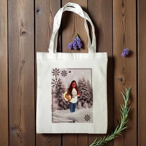 Personalized Tote Bag with Photo and Name – Custom Gift Shopper| Child or Pet Portrait