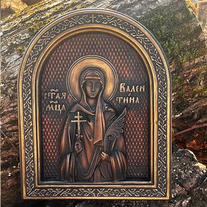 Orthodox Icon - Saint Valentine - Wooden Icon - Christian Home Decor - Religious Gifts - Wood Carving - Religious ArtChristian Home Decor