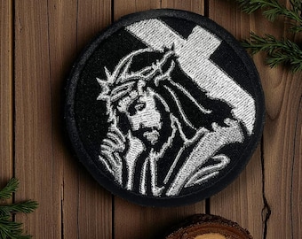 Jesus Christus gestickter Aufnäher - christlich-religiöses Abzeichen