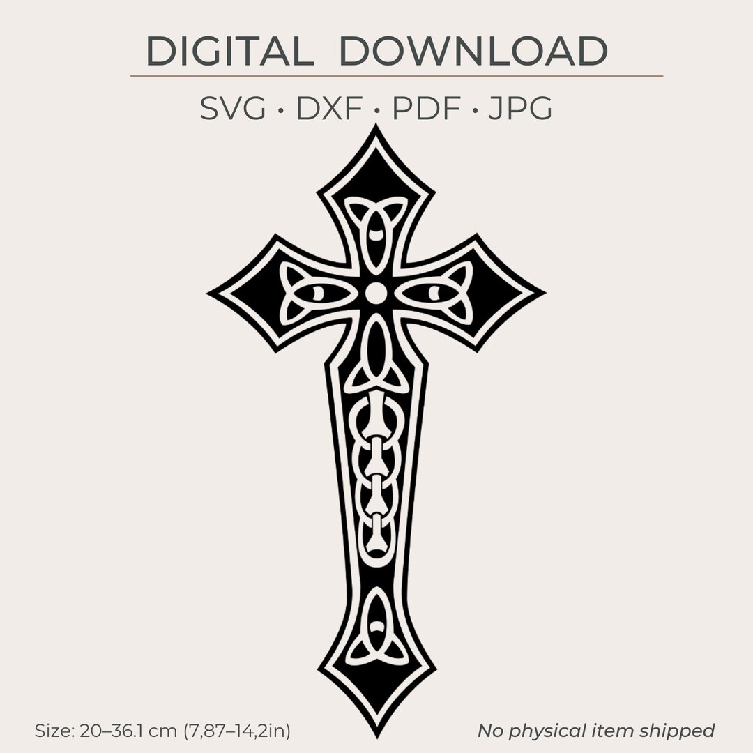 Ornate Cross Digital Download, Celtic Christian Design for Decor and ...