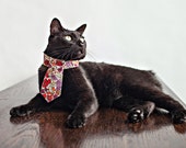 Red Floral Cat Necktie
