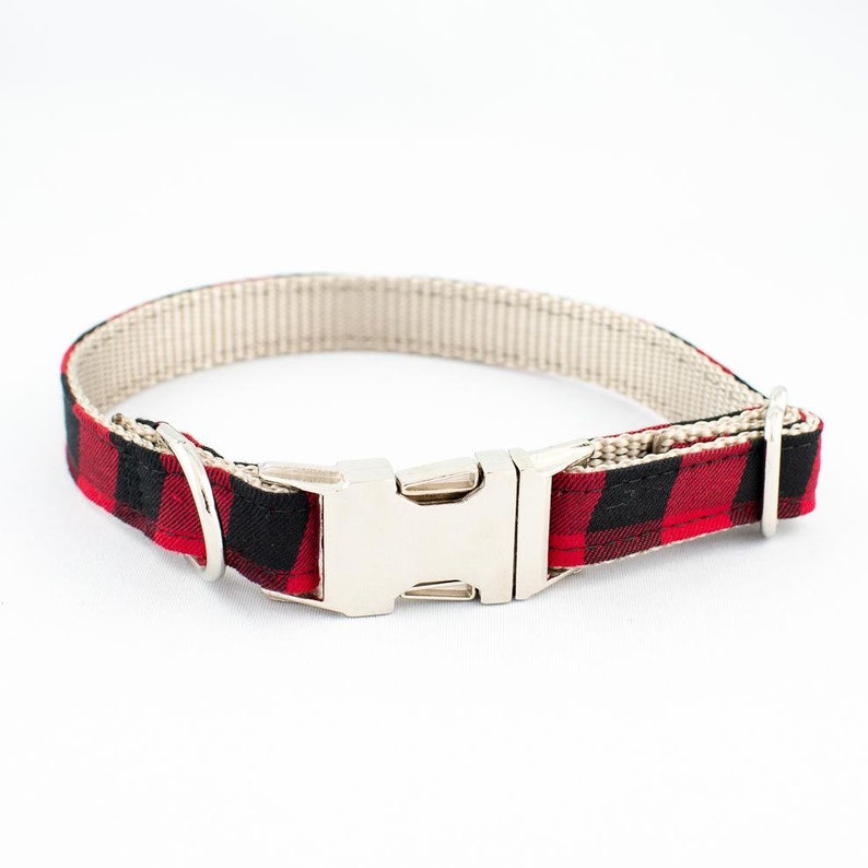 Plaid Dog Collar. Buffalo Check Collar & Leash. Quick Release Etsy
