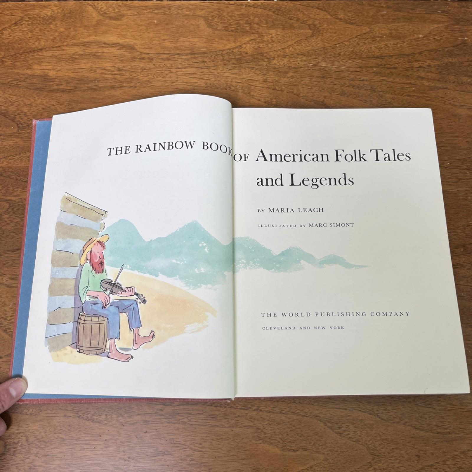 1958 Rainbow Book of American Folk Tales & Legends: Vintage Hardcover ...