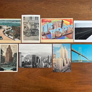 Lot de cartes postales vintage New York - Monuments, ponts et gratte-ciel de New York - Années 40-70 - Lot de 9