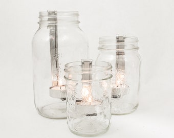 Mason Jar Tealight Candle Holder - 6 Pack - Wedding & Patio Decor