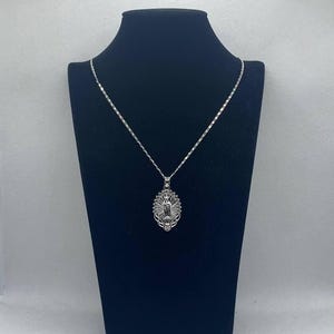 Christian necklace with Virgin Mary medallion, Catholic Jesus jewelry