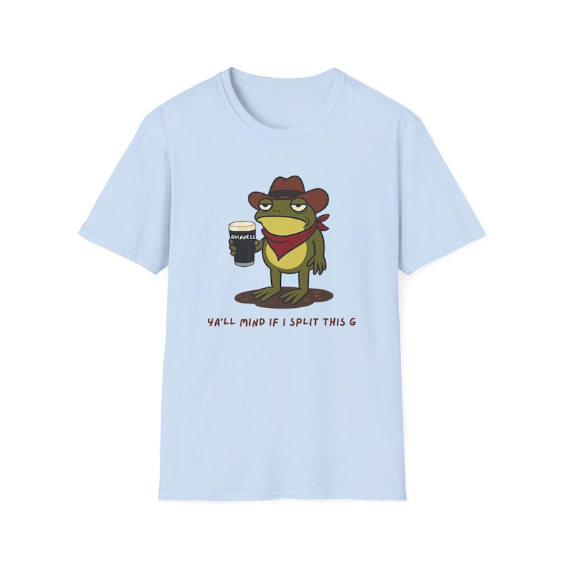 Maglietta Guinness Cowboy Frog "Vi dispiace se divido il G" / Meme sulla birra Frog immagine 8