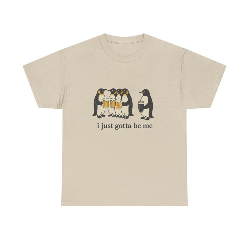 Penguin Guinness Tee - "I Just Gotta Be Me" - Unisex Heavy Cotton T-Shirt image 3
