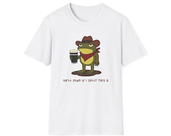 Maglietta Guinness Cowboy Frog "Vi dispiace se divido il G" / Meme sulla birra Frog