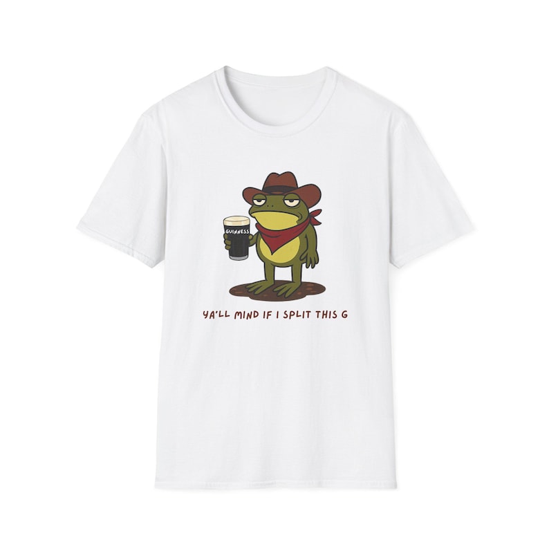 Maglietta Guinness Cowboy Frog "Vi dispiace se divido il G" / Meme sulla birra Frog immagine 1