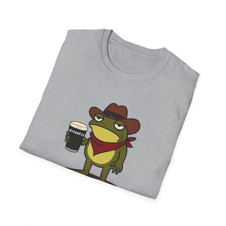Maglietta Guinness Cowboy Frog "Vi dispiace se divido il G" / Meme sulla birra Frog immagine 5