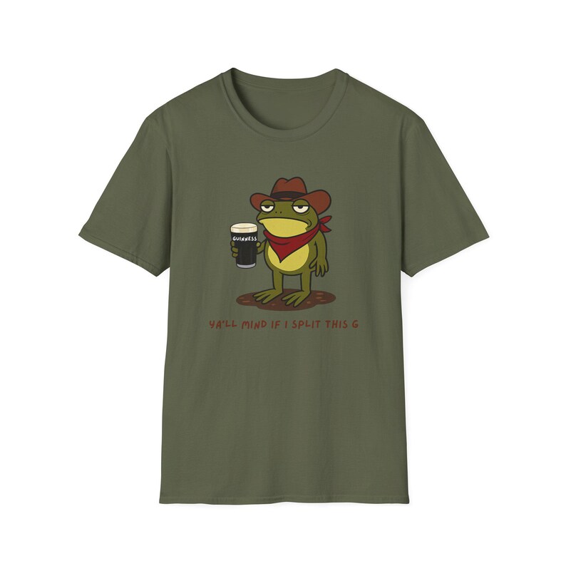 Maglietta Guinness Cowboy Frog "Vi dispiace se divido il G" / Meme sulla birra Frog immagine 7