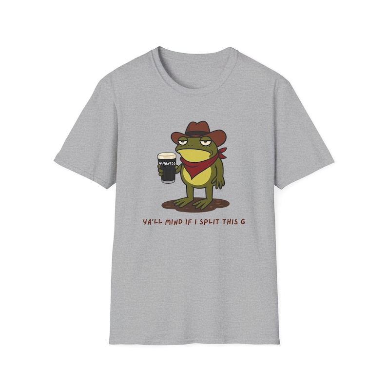 Maglietta Guinness Cowboy Frog "Vi dispiace se divido il G" / Meme sulla birra Frog immagine 2