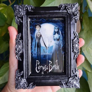 Corpse Bride Mini Picture Frame, Small Gothic Wall Decor, Spooky Cute Movies Fan Gift, Halloween Decoration, Witchy Aesthetic Room Decor