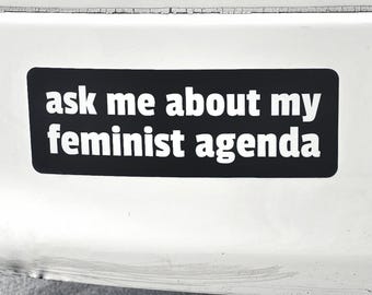 Agenda feminista / Pegatina para el parachoques / Sarcástico / Matriarcado / Pospatriarcado