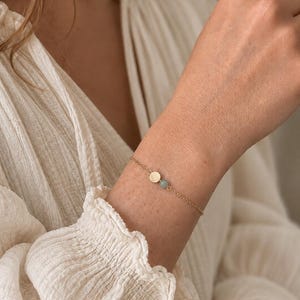 Farbwahl Armband gold | Armband gold Kreis und Edelstein | Minimalistisches Goldarmband| Freundschaftsband| Geschenk für sie| Handmade