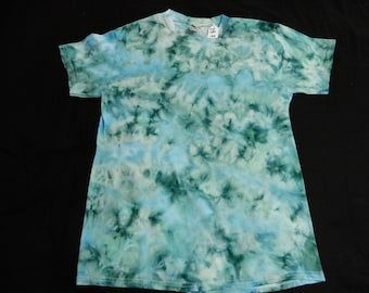 Medium Scrunched Greens, Dark Horse #3,  Ice Tie Dyed 100% Cotton Tee Shirt, TD-120