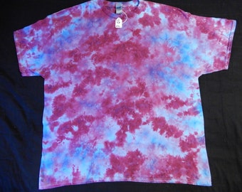 2X-Large Purples and Blues Rain Tie Dyed 100% Cotton Tee Shirt, TD-98